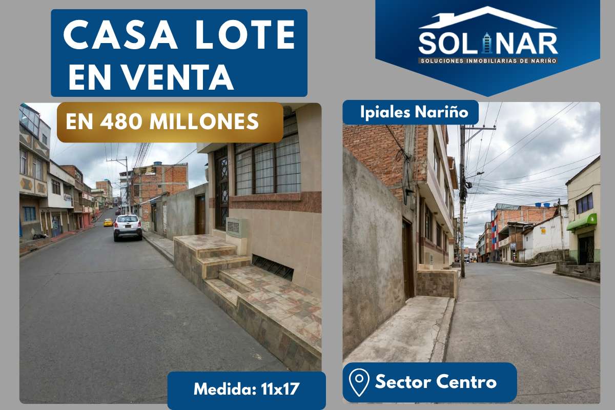 CASA LOTE EN VENTA SECTOR CENTRO Cod.L038