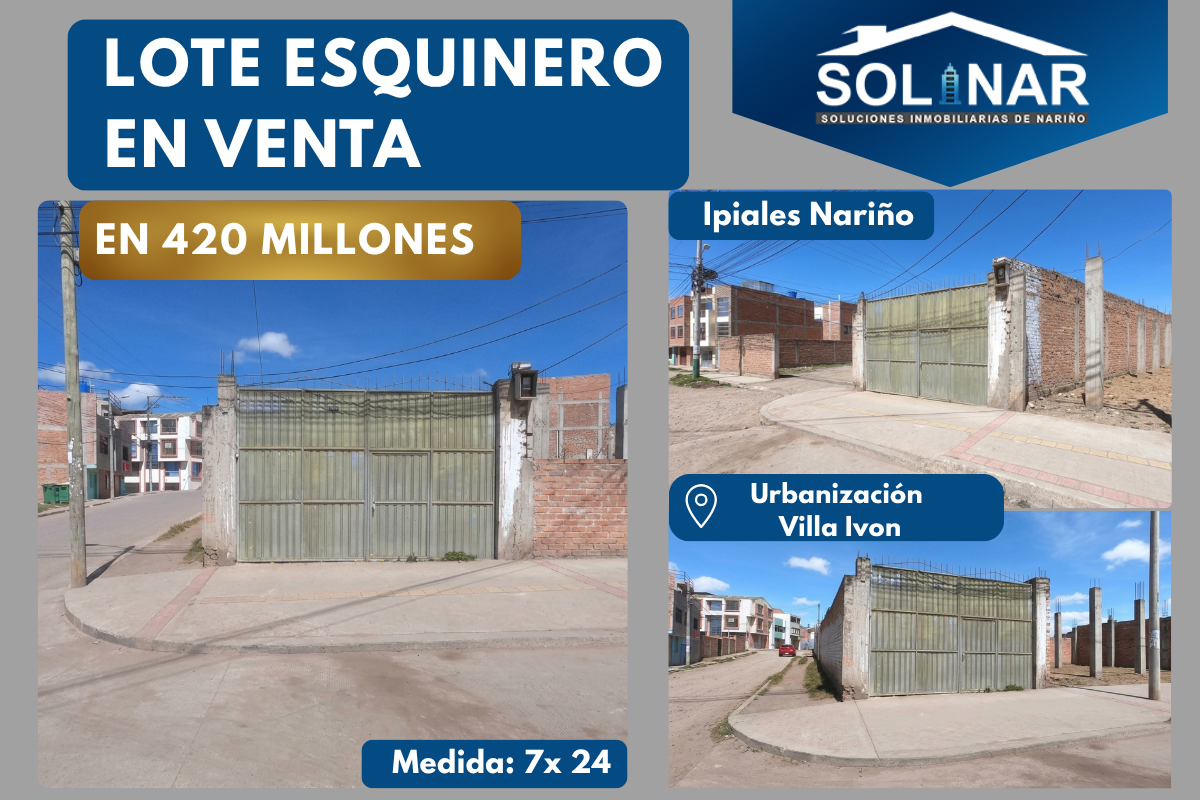 LOTE ESQUINERO EN VENTA VILLA IVON Cod.L098