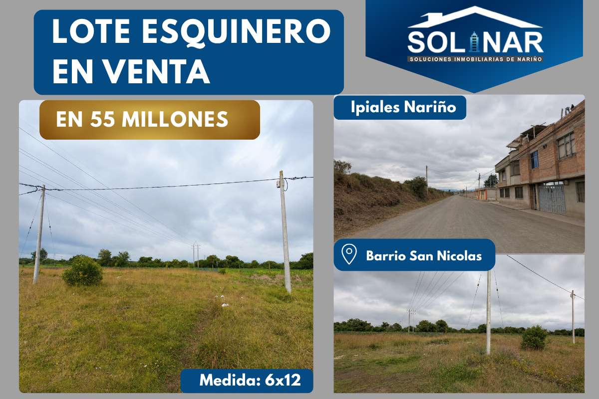 LOTE ESQUINERO EN VENTA BARRIO SAN NICOLAS Cod.L103